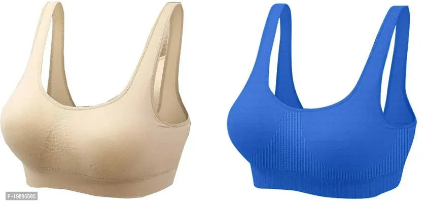 Women Air Cotton Non Padded Non-Wired Seamless Bra (Pack Of 2)-thumb0