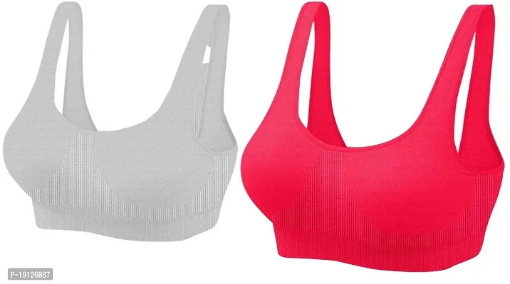 Women Sports Non Padded Bra (Pack Of 2)-thumb0