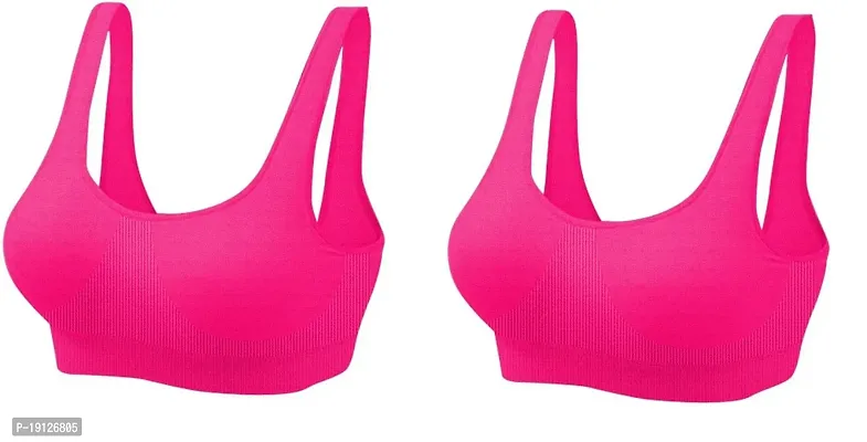 Pack Of 2 Women Air Cotton Non Padded Non-Wired Seamless Bra (Pink)