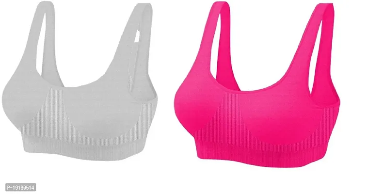 Pack Of 2 Women Air Cotton Non Padded Non-Wired Seamless Bra (Multicolor)