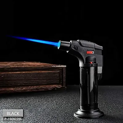 Windproof Jet Flame Gun Thrower Ultra Light Butane Gas Fire Blow Torch for Soldering, Welding Flame Lighter (Black)-thumb0