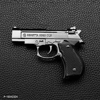 Revolver Small Silver Pistol Creative Lighter Hanging Cigarette Gun Lighter Refillable Gas Lighter-thumb0