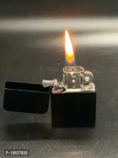 Earth Refillable Small Pocket Lighter Cigarette Lighter Black-thumb0