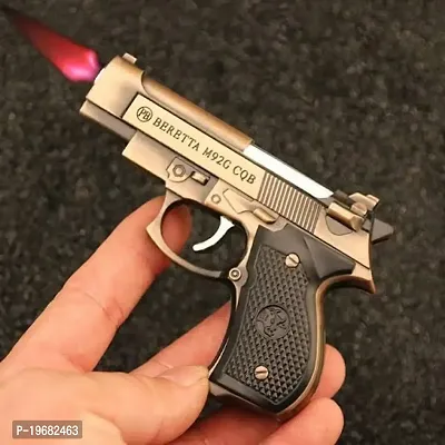 Vaishnavii Revolver Small Brown Pistol Creative Lighter Hanging Cigarette Gun Lighter Refillable Gas Lighter-thumb0