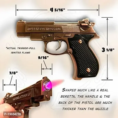 Vaishnavii Revolver Small Brown Pistol Creative Lighter Hanging Cigarette Gun Lighter Refillable Gas Lighter-thumb0