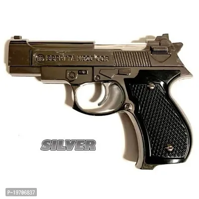 Vaishnavii Mini Refillable Lighter Gun Pistol Lighter -Windproof Jet Flame Gun Shaped Pocket Gas Lighter Silver Color