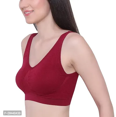 Vaishnavii Sports Bra for Women  Girls, Cotton Non Padded Full Coverage Beginners Non - Wired T - Shirt Gym Workout Bra With Regular Broad Strap, Training Bra For Teenager Kids (Pack Of 1)