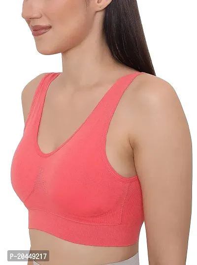Vaishnavii Sports Bra for Women  Girls, Cotton Non Padded Full Coverage Beginners Non - Wired T - Shirt Gym Workout Bra With Regular Broad Strap, Training Bra For Teenager Kids (Pack Of 1)