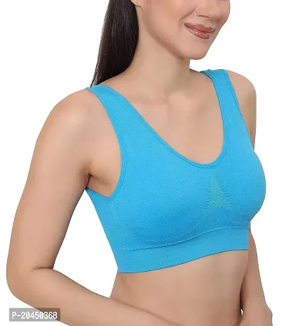Buy Women Cotton Elastane Lightly Padded Non Wired Seamless Stretchy Sports  Bra Yoga Bra with Removable Pads (Pack of 1) Online In India At Discounted  Prices