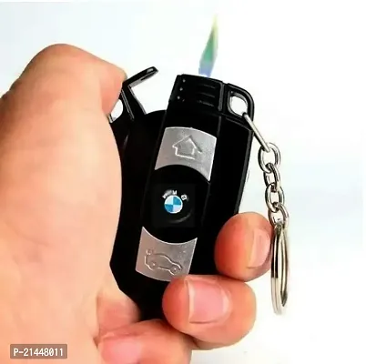 Refillable with BMW Designer Key Ring with Torch Keychain Windproof Jet Flame Pocket Lighter Cigarette Lighter Stylish Look Antique Lighter Pack of 1