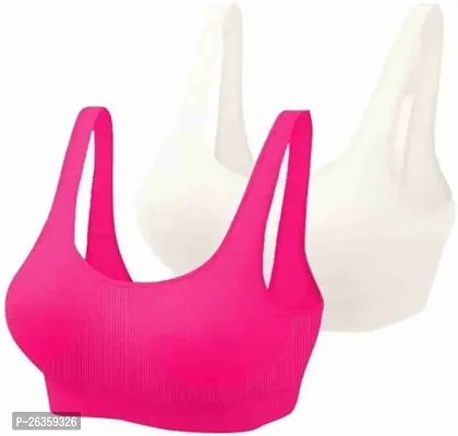 Vaishnavii Air Cotton Non Padded Non-Wired Air Sports Bra (Pack Of 2)-thumb0