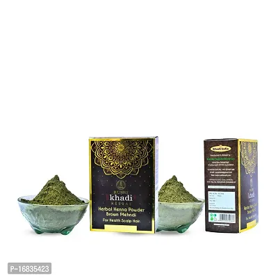 Rushi khadi Herbal Henna Powder Brown Mehndi For Health Scalp Hair 100G