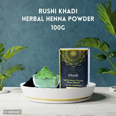 Rushi khadi Herbal Henna Powder Brown Mehndi For Health Scalp Hair 100G-thumb3