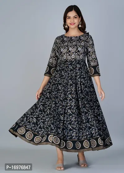 Beautyful Flared Printed Rayon Kurta-thumb0