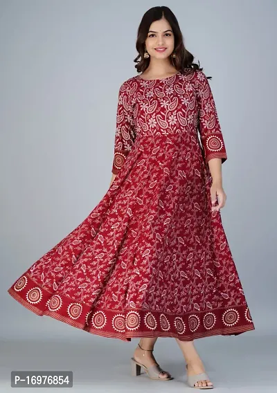 Beautyful Flared Printed Rayon Kurta