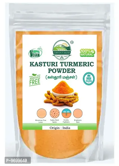 Natural Pure KASTURI TURMERIC POWDER  KASTURI MANJAL Curcuma AromaticaAmba HaldiWild/Jangli Haldi for Skin glowing, Spot less And Pimple free face pack  100g-thumb0