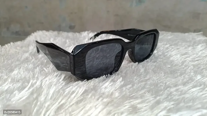 Retro Square Rectangular Vintage Fashion Square Frame Uv400 Protection Sunglasses In Black With Plastic Frame For Women