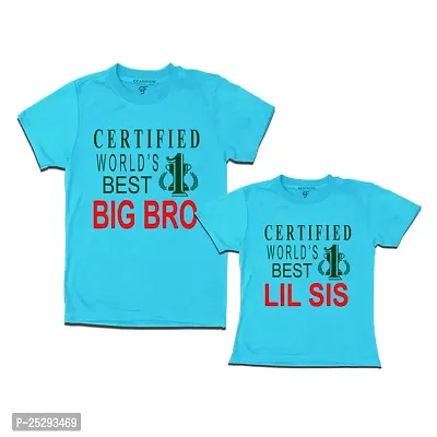 MTEE Total Genius Big Bro Lil Sis T-Shirts Combo Pack Set of 2 Cotton Round Neck t-Shirts Red Color