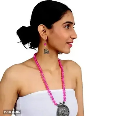 Stylish Pink Alloy Jewellery Set For Women