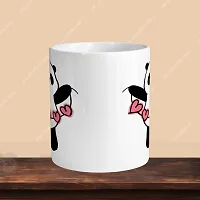 Stylish White Ceramic Printed Coffee Mug 330 Ml-thumb1