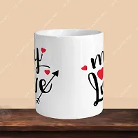 Premium 330ml Ceramic White Coffee Mug - my love- Single  Pack-thumb1