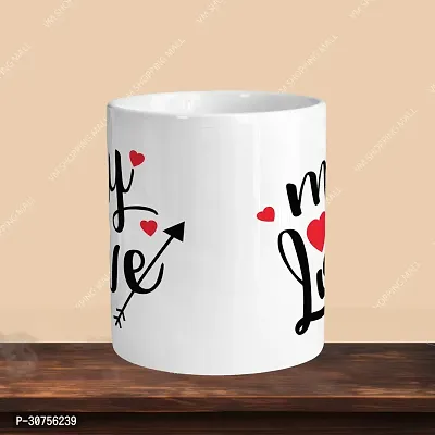 Premium 330ml Ceramic White Coffee Mug - my love- Single  Pack-thumb2