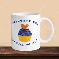 Premium 330ml Ceramic White Coffee Mug - sweetest dad- Single  Pack-thumb2