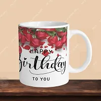 Premium 330ml Ceramic White Coffee Mug - Happy Birthday 03 - WithSquare Keychain-thumb2