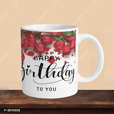 Premium 330ml Ceramic White Coffee Mug - Happy Birthday 03 - WithSquare Keychain-thumb3