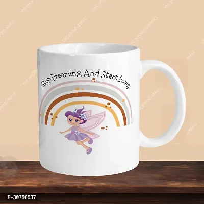 Premium 330ml Ceramic White Coffee Mug - stop dreaming and start doing fairy tail - Single Pack-thumb3