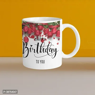 Premium 330ml Ceramic White Coffee Mug - Happy Birthday 02 - Single Pack-thumb0