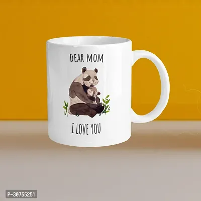 Premium 330ml Ceramic White Coffee Mug - dear mom- Single  Pack