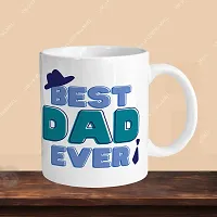 Premium 330ml Ceramic White Coffee Mug - best dad ever - Single Pack-thumb2