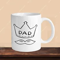 Premium 330ml Ceramic White Coffee Mug - dad- Single  Pack-thumb2