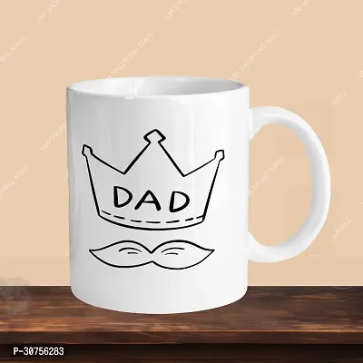 Premium 330ml Ceramic White Coffee Mug - dad- Single  Pack-thumb3