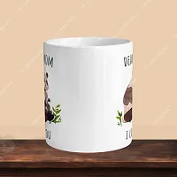 Stylish White Ceramic Printed Coffee Mug 330 Ml-thumb1