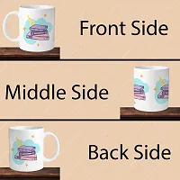 Premium 330ml Ceramic White Coffee Mug - unicorn book- Single  Pack-thumb3