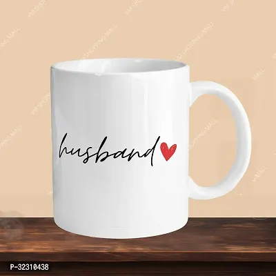 Premium 330ml Ceramic White Coffee Mug - husband- With Rectangle Keychain-thumb3