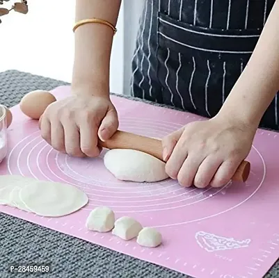 Silicone Baking Mat Roti mat Silicone Chapati Atta Kneading Mat Non-Stick Fondant Rolling Mat Stretchable for Kitchen Roti Chapati Cake ndash; Multicolor (Baking Mat 50 * 40 cm)-thumb0