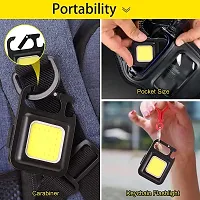 Keychain Flashlight with Bottle Opener, Magnetic Base and Folding Bracket Mini Flashlight 1000 Lumens Rechargeable LED Light Cool White with 4 Modes Multifunctional Pocket Light (Pack of 1)-thumb1