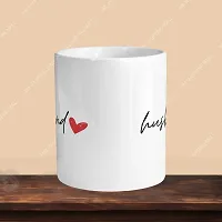 Premium 330ml Ceramic White Coffee Mug - husband- With Rectangle Keychain-thumb1