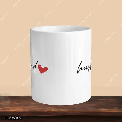 Premium 330ml Ceramic White Coffee Mug - husband- With Rectangle Keychain-thumb2