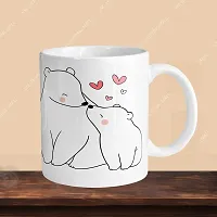 Premium 330ml Ceramic White Coffee Mug - bear- Single  Pack-thumb2