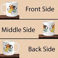 Premium 330ml Ceramic White Coffee Mug - cats 01- Single  Pack-thumb3