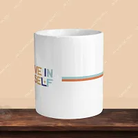 Premium 330ml Ceramic White Coffee Mug - Believe in yourself - WithApple Keychain-thumb1