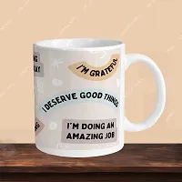 Premium 330ml Ceramic White Coffee Mug - I m Strong - Single Pack-thumb2