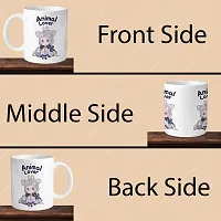 Premium 330ml Ceramic White Coffee Mug - animal lover- Single  Pack-thumb3