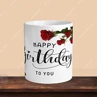 Premium 330ml Ceramic White Coffee Mug - Happy Birthday 01 - WithSquare Keychain-thumb1