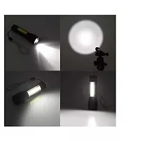 Zoomable Torch Light Long Range 2 in 1 Long Distance Up to 0.4 Km Keychain Flashlight With USB Charging  3 Light Mode Flash Light-thumb1