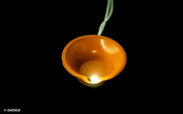 Diya String Light 18 Plastic Diya 3 Meter LED Deepak Fairy String Series Lights for Home Decoration Plug-in (Warm White, Brown)-thumb2